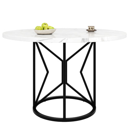 Ronde Eettafel – Eettafel Rond – Keukentafel – Salontafel Rond – Tafel 100x100x76 cm – Metalen Poten – Geschikt Voor 4-6 Personen