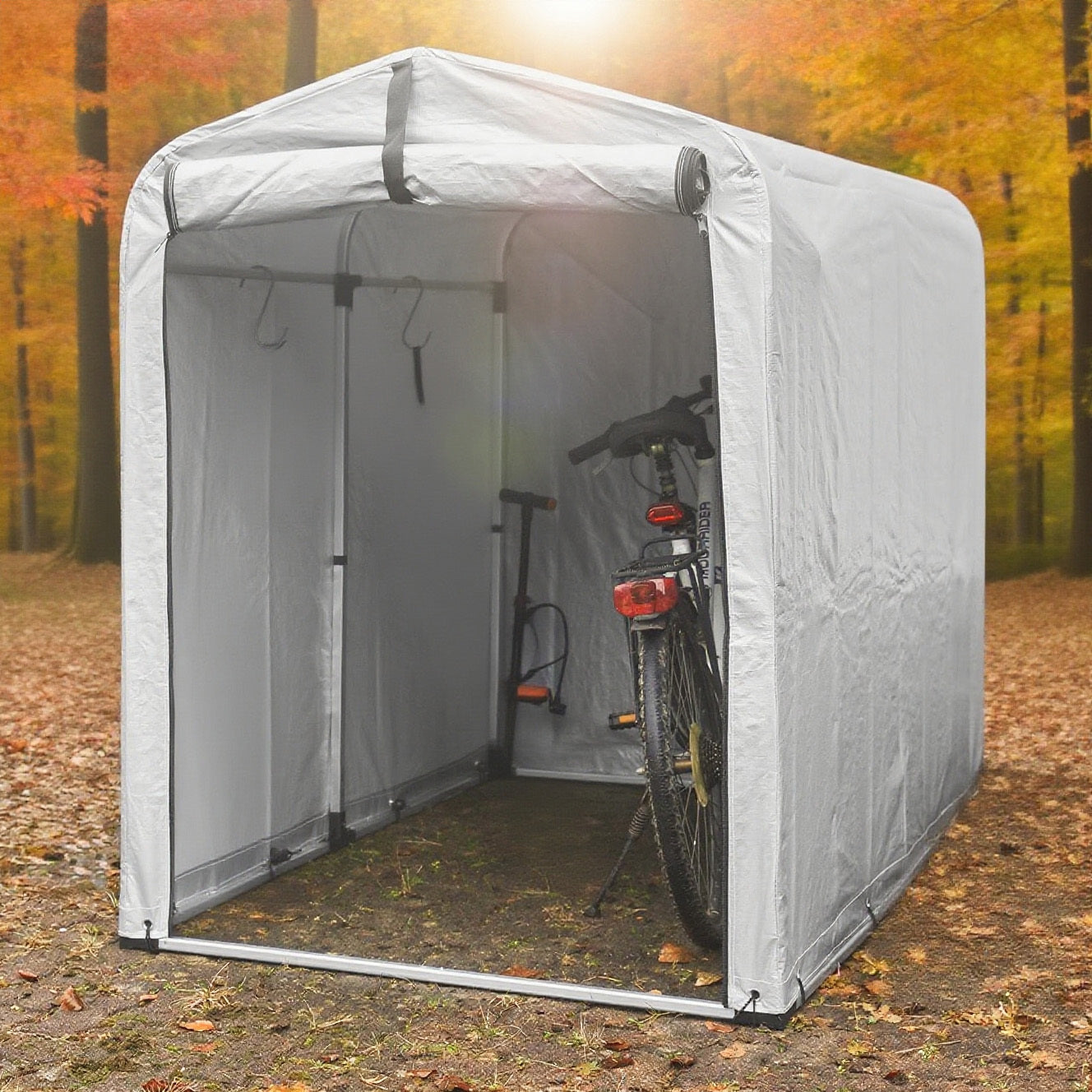 Fietsenstalling – Fietsenberging – Fietsenhok – Fietsopslag – Fietsgarage – Stevig Metaal – Afmetingen 120x176x163 cm