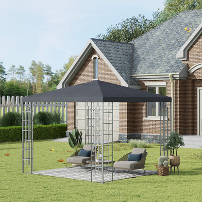 Tuinpaviljoen – Partytent – Pergola – Prieel – Tuintent – Stalen Frame – Waterafstotend Polyester Dak – 2,95 x 2,95 m – Ventilatieopeningen
