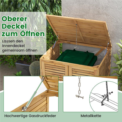 Houten Afvalbakombouw – Afvalbak Bescherming – Afvalbak Behuizing – Afvalbak Ombouw – Afvalbakkast – Weerbestendig Vurenhout – Gaspedaal Deksel & Afsluitbare Deur – Voor 120L Afvalbak