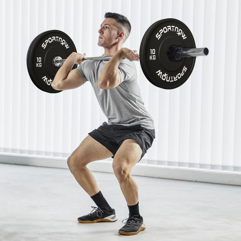 Halterset – Halterstang – Dumbbell – Haltergewichten – Krachttraining – 2 x 10 kg – Rubberen Coating – Geluidarm & Duurzaam