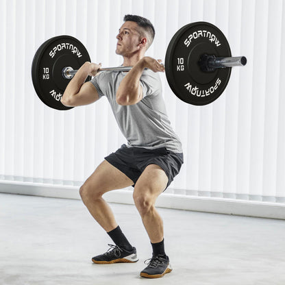 Halterset – Halterstang – Dumbbell – Haltergewichten – Krachttraining – 2 x 10 kg – Rubberen Coating – Geluidarm & Duurzaam