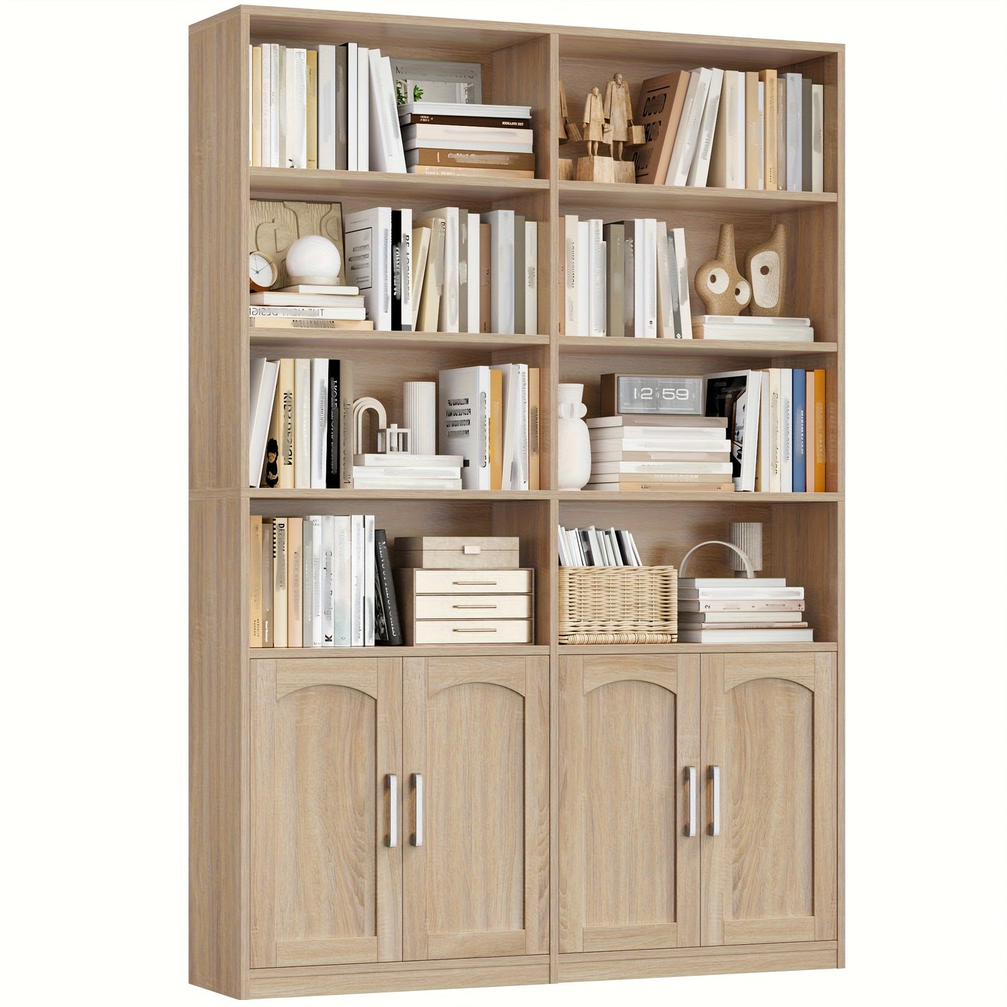 Houten Boekenkast – Boekplank – Opbergkast – Vitrinekast – Kastenrek – Zwarte Kleur – Stevige Constructie – Anti-Kantelmechanisme