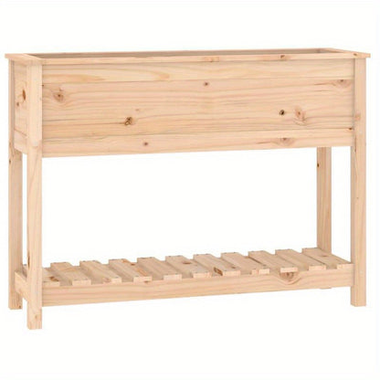 Plantenbak – Bloemenbak – Bloembak – Tuintafel – Plantenpot – Massief Dennehout – 111,5x34,5x81 cm – Weerbestendig