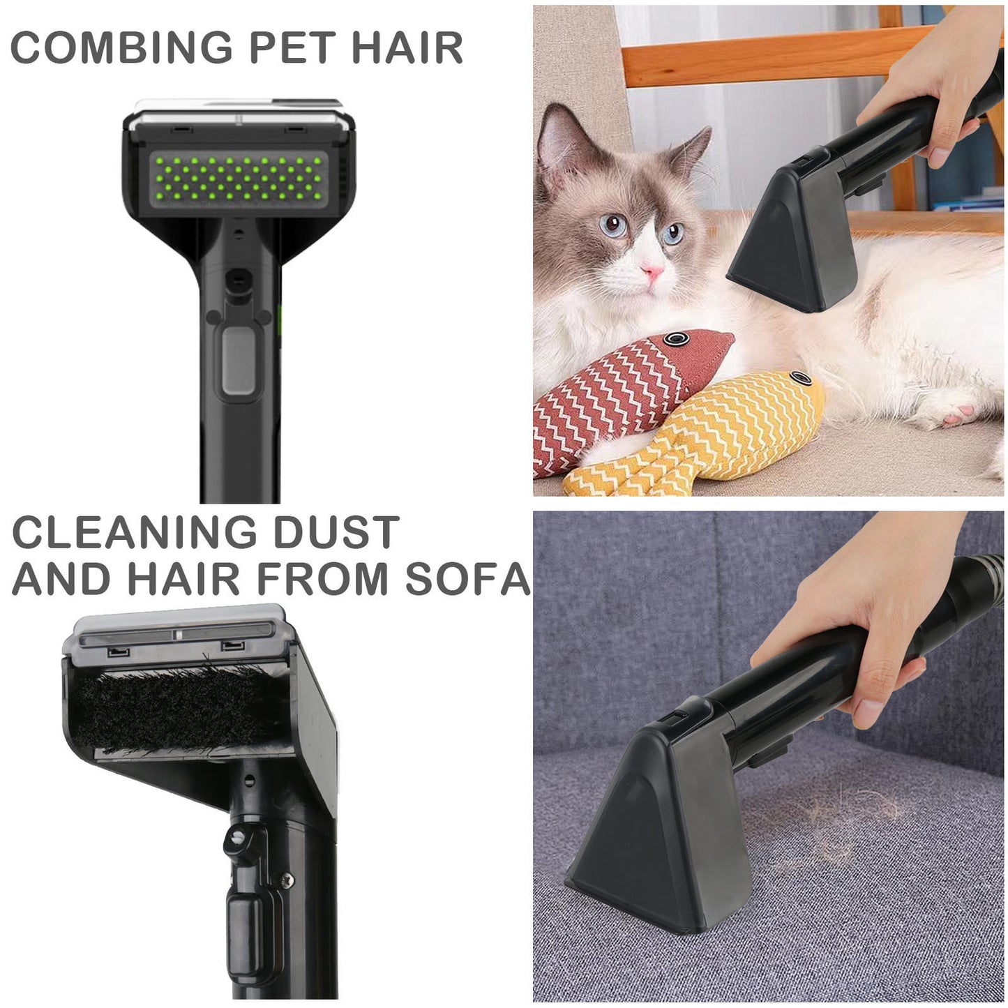 Spot Cleaner – Vlekverwijderaar – Tapijtreiniger – Dierenhaar Verwijderaar – Stofzuiger – Compact & Draagbaar – Met Speciaal Opzetstuk voor Huisdierenharen