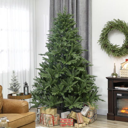 Kunstkerstboom – Nepboom – Kerstboom Kunststof – Vouwbare Kerstboom – Groene Kunstkerstboom – Realistische Uiterlijk – Houten Voet