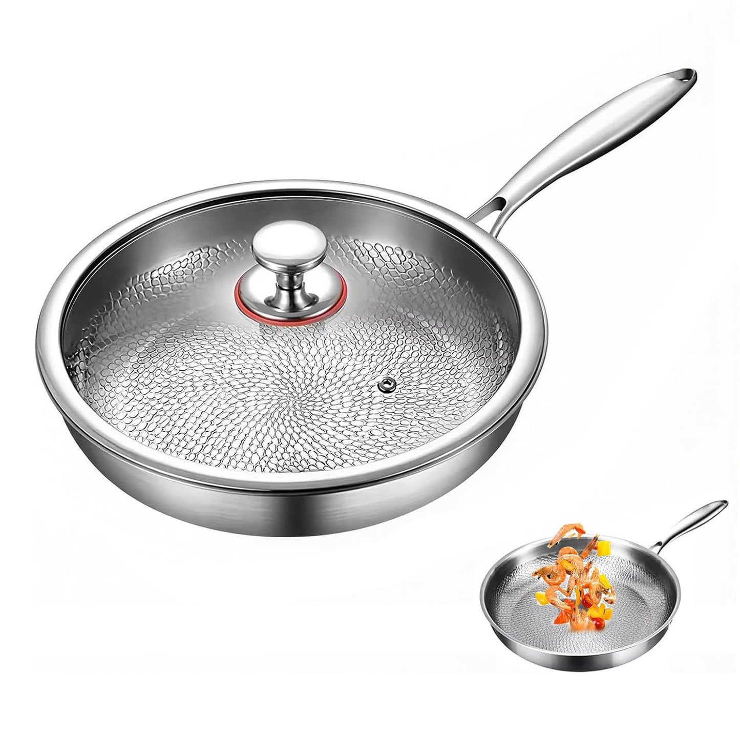 Koekenpan – Bakpan – Braadpan – Inductiepan – Anti-aanbakpan – Titaniumlegering – 30 cm – Krasbestendig & Geschikt voor Alle Warmtebronnen