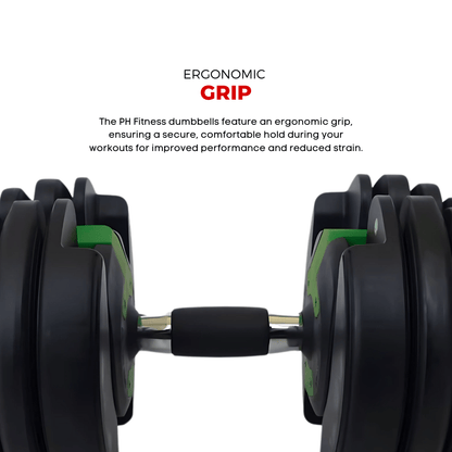 Verstelbare Dumbbell – Halter – Gewicht – Kettlebell – Home Gym Gewicht – 15 Gewichtsmogelijkheden – Compact & Duurzaam – Groen