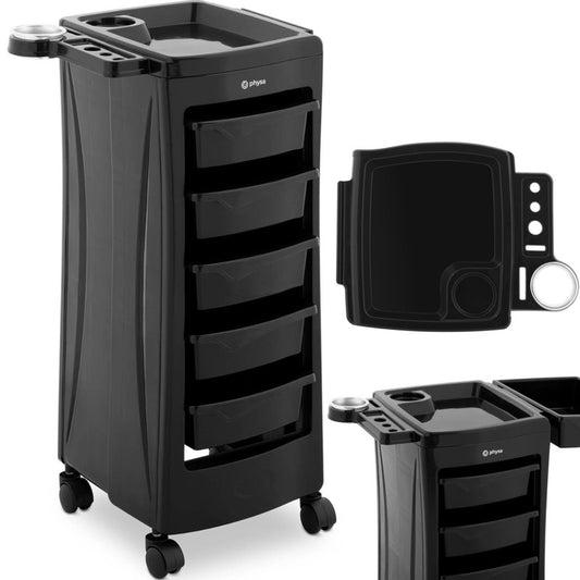Helper Trolley for Hairdresser with Holder for Dryer 5 Drawers Shelf 485 X 380 Mm