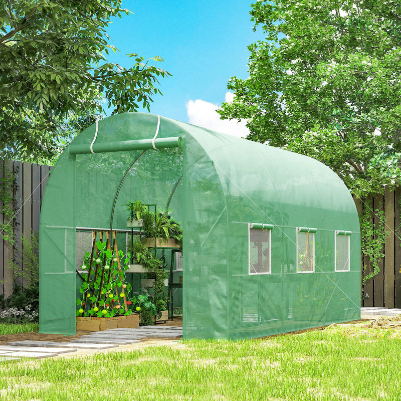 Tunnelkas – Kweekkas – Serre – Groeikas – Tuinkas – Duurzaam Metalen Frame – UV-bestendig Kunststof Met Ventilatieramen