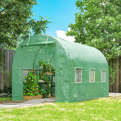 Tunnelkas – Kweekkas – Serre – Groeikas – Tuinkas – Duurzaam Metalen Frame – UV-bestendig Kunststof Met Ventilatieramen