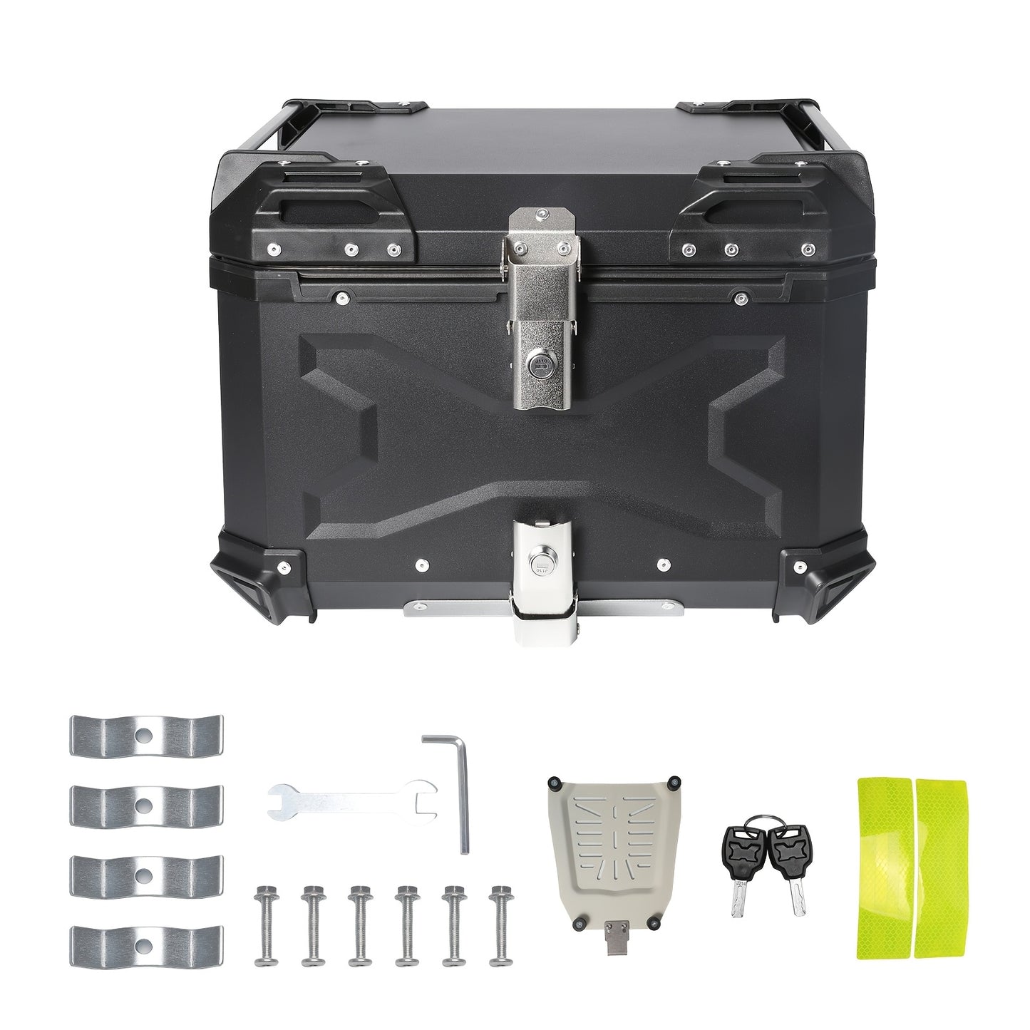 GOXTOOLBOX Universal Motorcycle Tailgate 55/65 Liters Large Capacity, Helmet And Gear Organizer, Waterproof And Shatterproof with Reflective Strip, Liner And Mounting Accessories for Outdoor Camping