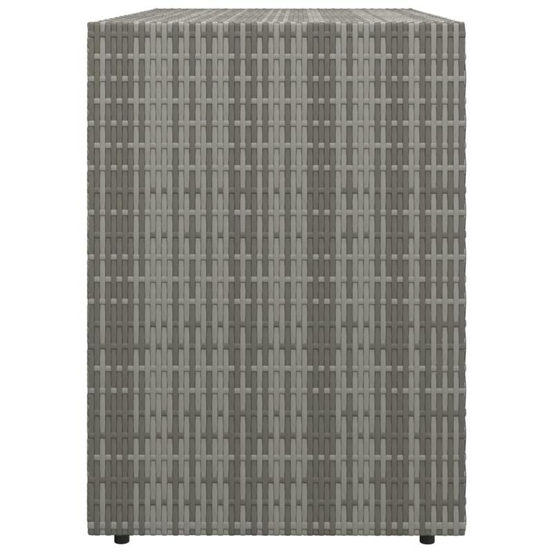 Gartenschrank – Tuinkast – Opbergbox – Buitenbox – Tuinbox – Grijs – 100x55,5x80 cm – Weerbestendig Poly Rattan – Ventilatieopeningen
