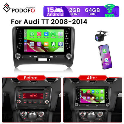 Android Autoradio – Multimedia Systeem – Touchscreen Radio – Navigatie Unit – 2 DIN Headunit – 7 Inch HD Scherm – Android 15 OS – Draadloze CarPlay & Achteruitrijcamera