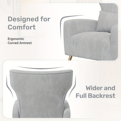 Fauteuil – Relaxstoel – Loungestoel – Leunstoel – Zetel – Velvet Bekleding – Memory Foam Kussen – Gouden Metalen Poten – Stevig Metalen Frame – Vloerbescherming