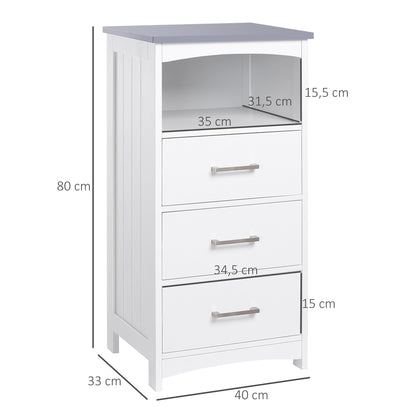 Badkamerkast – Opbergkast – Kolomkast – Wastafelonderkast – Spiegelkast – Compact 40x33x80 cm – MDF Spaanplaat Hoogwaardig