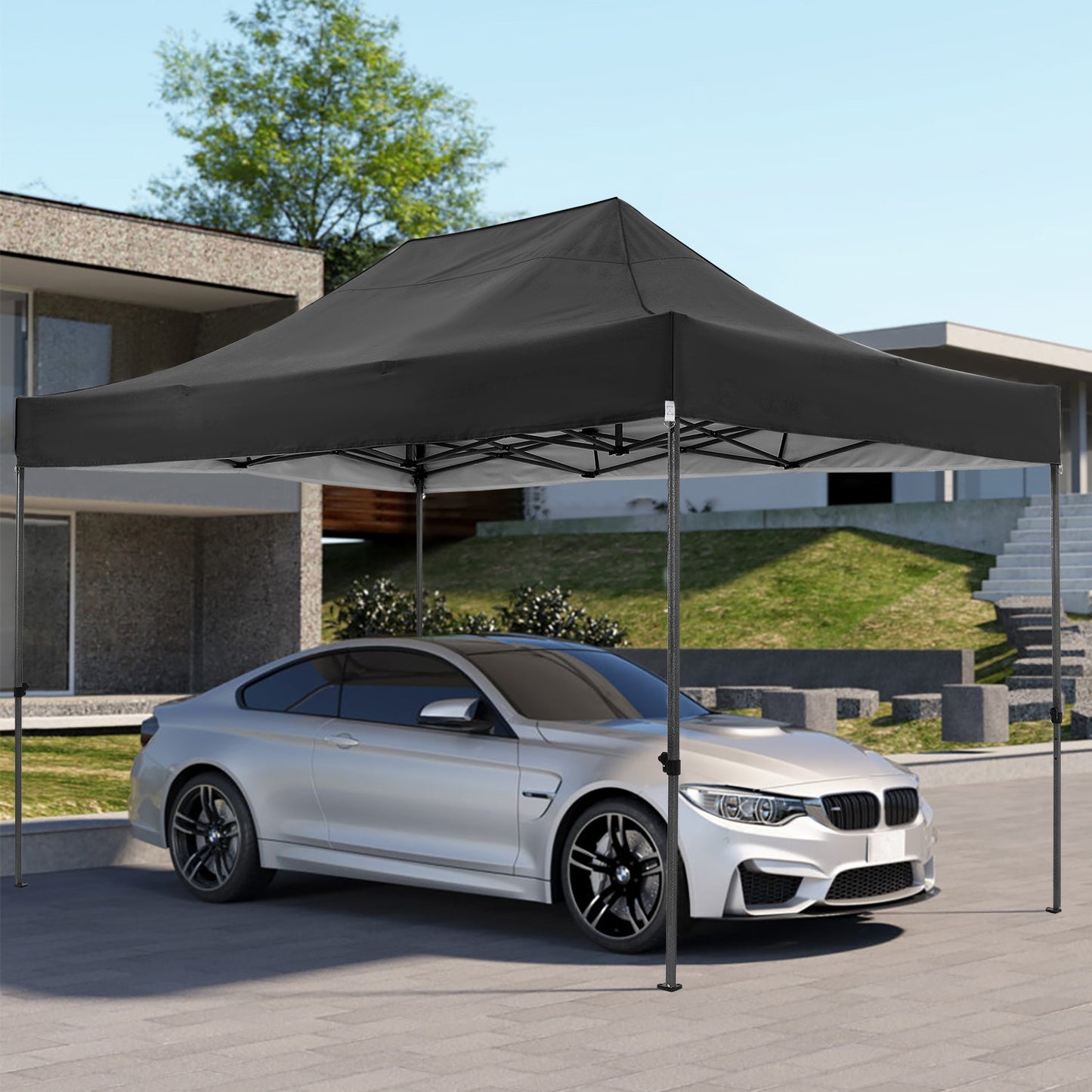 3.05x4.57meter Pop-up Canopy Tent with 4 Removable Side Walls, Comes with A Handy Carrying Bag, Sunproof, Perfect for Parties, Weddings And Picnics