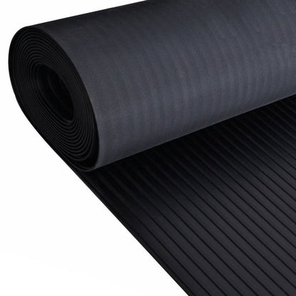 Rubberen Vloermat – Antislip Mat – Vloerkleed – Werkplaatsmat – Garagevloer – 5 x 1 Meter – Breed Geribbeld Rubber