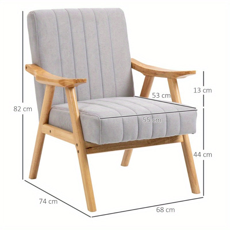 Lounge Fauteuil – Relaxstoel – Armstoel – Zitstoel – Scandinavische Moderne Zithoek – Gevoerde Zitting – Lichtgrijs Metaalframe – Geen Montage – Gemakkelijk Schoon Te Maken