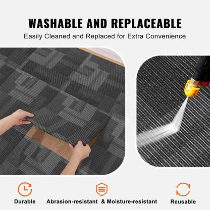 Modulaire Vloertegels – Vloerpanelen – Tapijttegels – PVC Tegels – Bekleed Tegels – Mix Grijs – 24 Tegels 60x60 cm – Zachte Padding & Eenvoudige Installatie