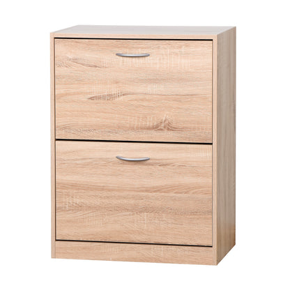 Schoenenkast – Opbergmeubel – Schoenenrek – Halmeubel – Schoenenopberger – Metaal – 2 Klapdeuren – 2 Lagen – Compact Design – Vloermontage