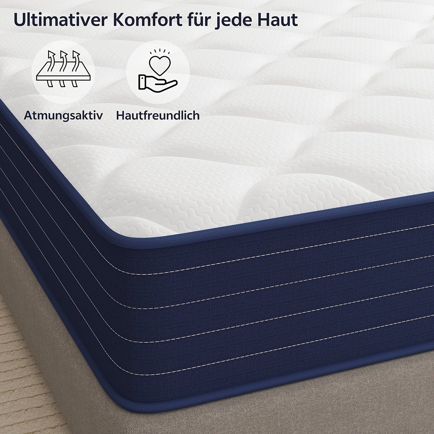 Hybride Matras – Pocketvering Matras – Innerspring Matras – Schuimmatras – Medium Stevig Matras – 135x190x25 cm – Pocketveren Voor Optimale Drukverdeling – Ademend Polyester Hoes