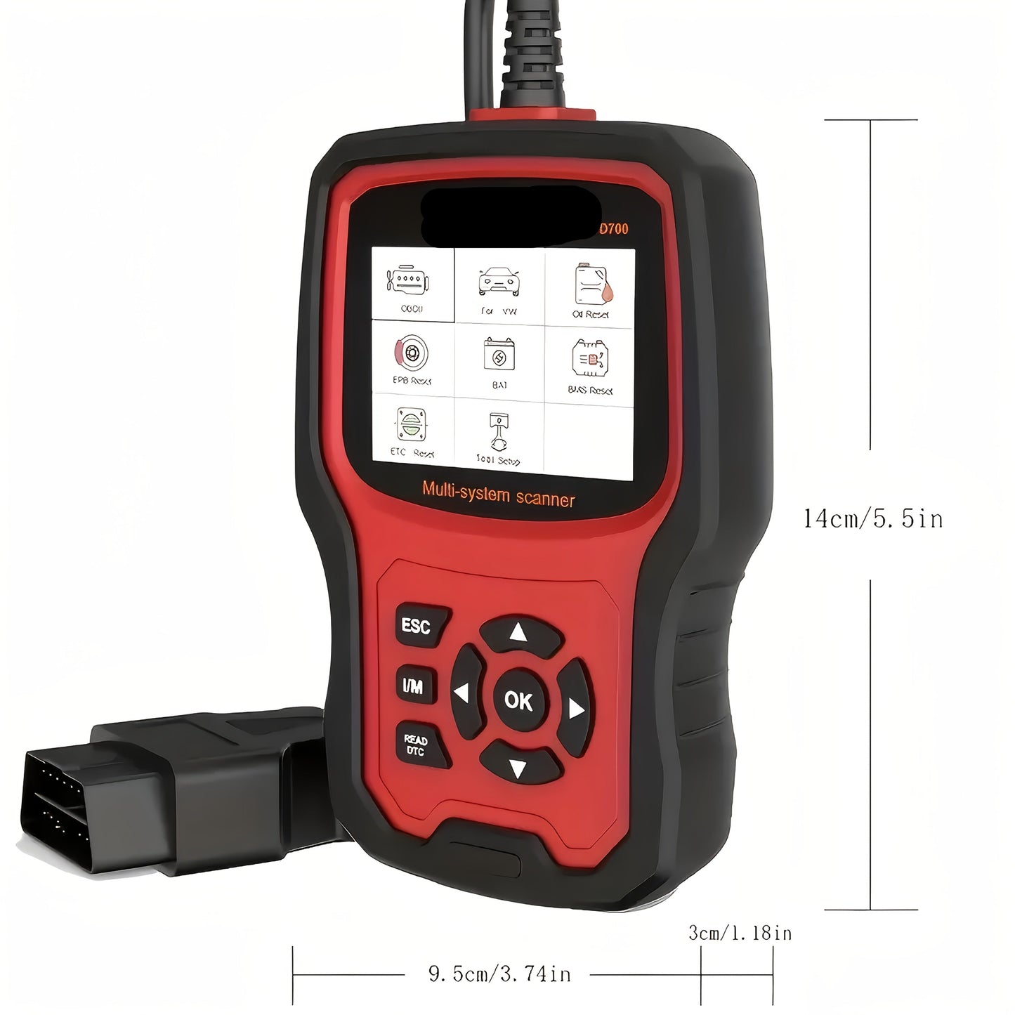 OBD2 Scanner – Auto Diagnosetool – Code Reader – Autoscanner – Foutcode Uitlezer – Bidirectionele Functie – 6,2 Inch Kleurenscherm – 7+ Resetfuncties