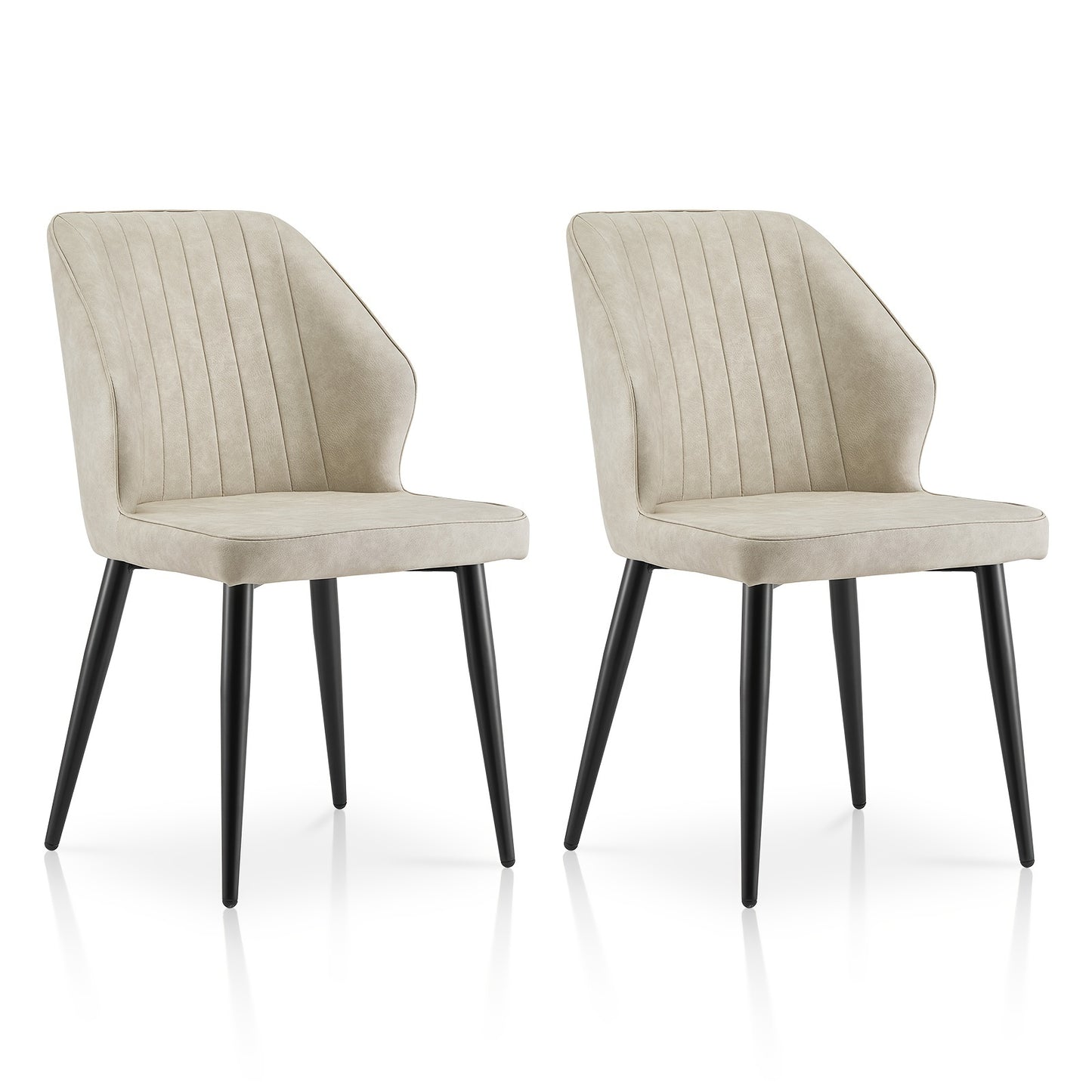 Eetkamerstoelen – Stoelen – Kuipstoelen – Keukenstoelen – Fauteuils – Kunstleren Bekleding – Memory Foam Zitting – Met Armleuningen – Met Metalen Poten