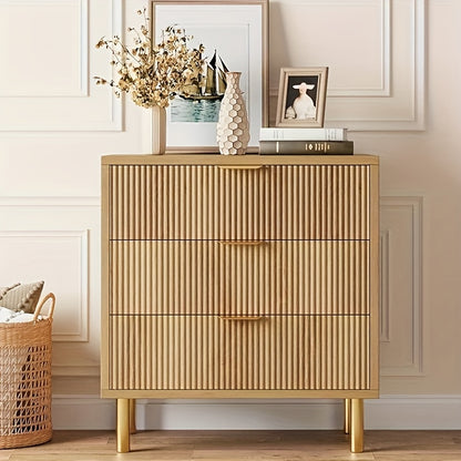 Ladekast – Ladenkast – Commode – Opbergkast – Dressoir – Natuurlijk Eikenhout – 3 Lades – Ruime Opbergruimte – Stevige Europese Stijl – Vrijstaand – 76,2 cm Breed – 68,6 cm Hoog