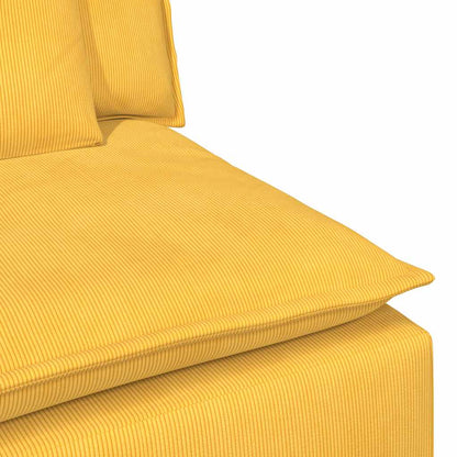 Modulaire Bank – Hoekbank – Sofa – Zithoek – Modulair Meubel – Lichtgeel – Corduroy Polyester – Stevig Metalen Frame