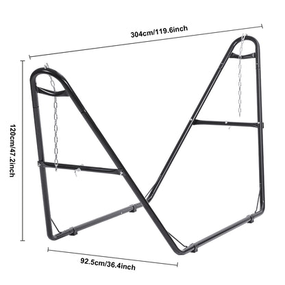 Hangmatstandaard – Hangmat Frame – Tuinstandaard – Metalen Standaard – Vrijstaande Ophanging – Verstelbare Kettingen – Gepoedercoat Staal – Draagvermogen 250 kg