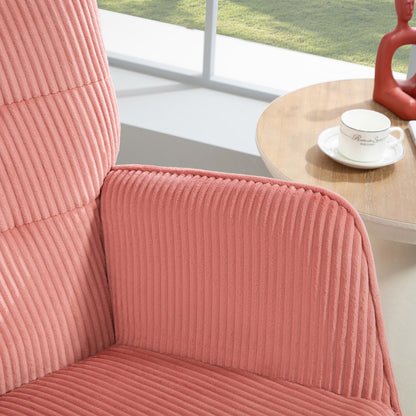 Schommelstoel – Rocking Chair – Relaxfauteuil – Schommelfauteuil – Loungestoel – Roze – Polyester Bekleding – Geschikt Tot 120 kg – Compact Formaat 98x71x101 cm
