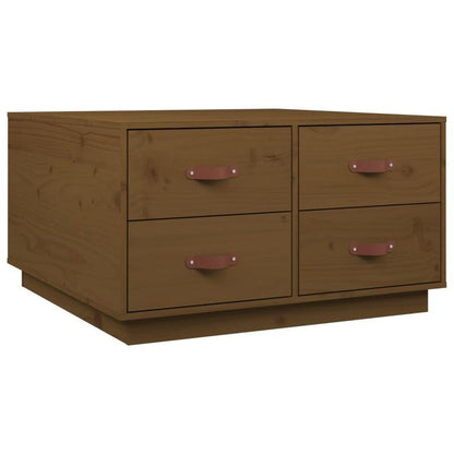 Coffee table 80x80x45cm solid pinewood honingbruin Removable, suitable for indoor use and suitable for all seasons, Living Room Furniture, Home Decor, Modern Design, Contemporary Furniture, Durable Material, Handcrafted Table