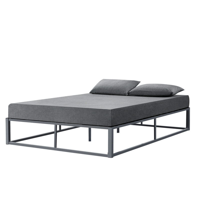 Bedframe – Metalen Bed – Bedframe Met Lattenbodem – Stabiel Bed – Tweepersoonsbed – Zwart – Stevig Gecoat Staal – Onderhoudsvriendelijk