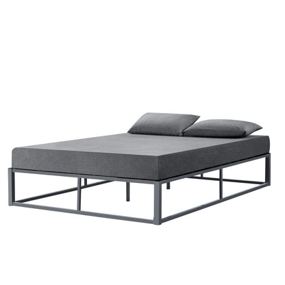 Bedframe – Metalen Bed – Bedframe Met Lattenbodem – Stabiel Bed – Tweepersoonsbed – Zwart – Stevig Gecoat Staal – Onderhoudsvriendelijk