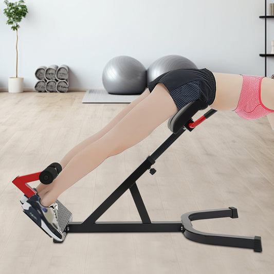 OUKANING Multi-Functional Weight Bench, Roman Chair Workout Bench, Sit Up Bench Ab, Back, and Core Strength Exercise Fitness Hyperextension Weight Bench Back Extension Bench for Multi-Functional Full Body Workout