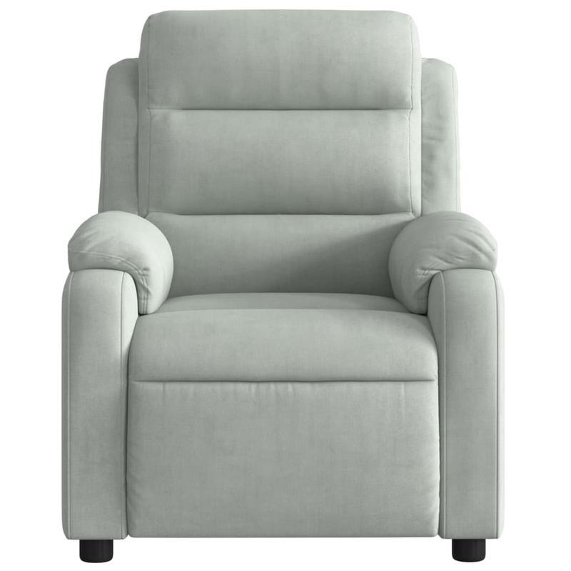 Fauteuil – Lounge Stoel – Zitsessel – Relaxzetel – Lichtgrijs – Handmatig Verstelbare Rugleuning – Stevig Hardhouten Frame