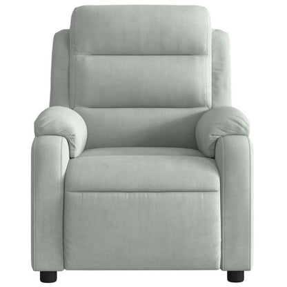 Fauteuil – Lounge Stoel – Zitsessel – Relaxzetel – Lichtgrijs – Handmatig Verstelbare Rugleuning – Stevig Hardhouten Frame