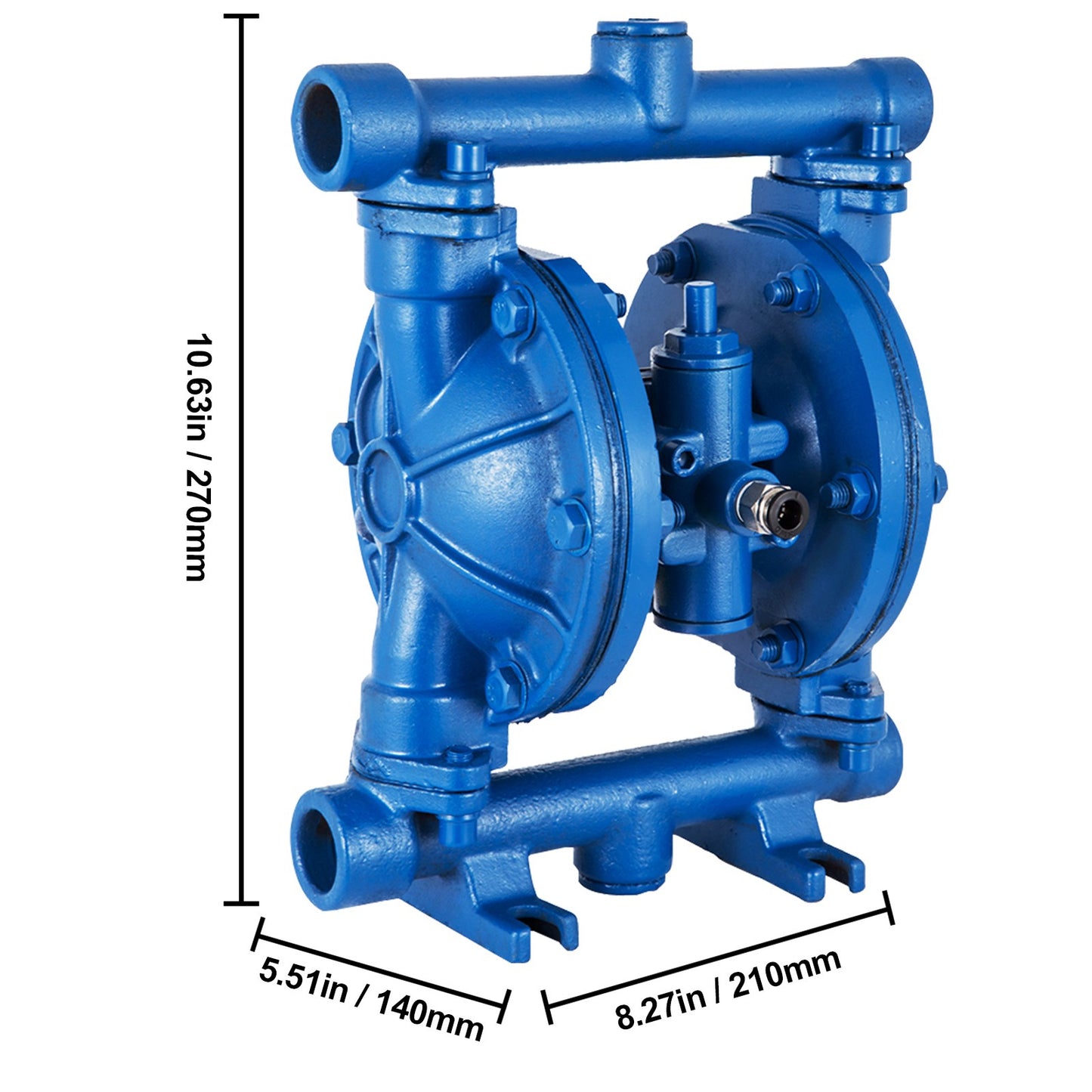 Membraanpomp – Drinkwaterpomp – Waterpomp – Pneumatische Pomp – Dubbele Diafragma Pomp – Gietijzeren Behuizing – 3 GPM Capaciteit & 90 PSI Max Druk