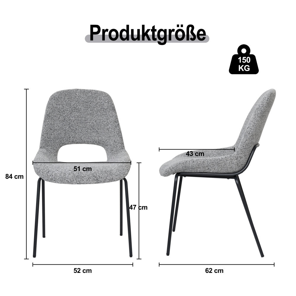 A Pair of Light Gray Dining Chairs Featuring Openwork Backs And Metal Structures.