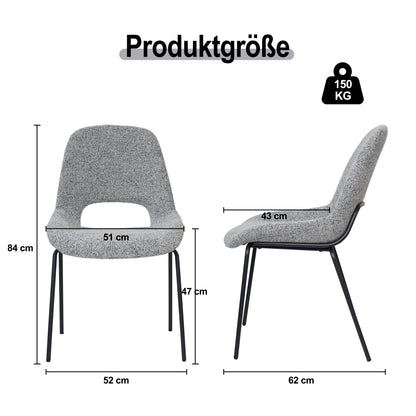 A Pair of Light Gray Dining Chairs Featuring Openwork Backs And Metal Structures.