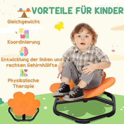 Draaistoel Kids – Sensorische Stoel – Balanceerstoel – Autisme Stoel – Kinderstoel Oranje – Ergonomisch Comfort – Beweging Bevordert Focus