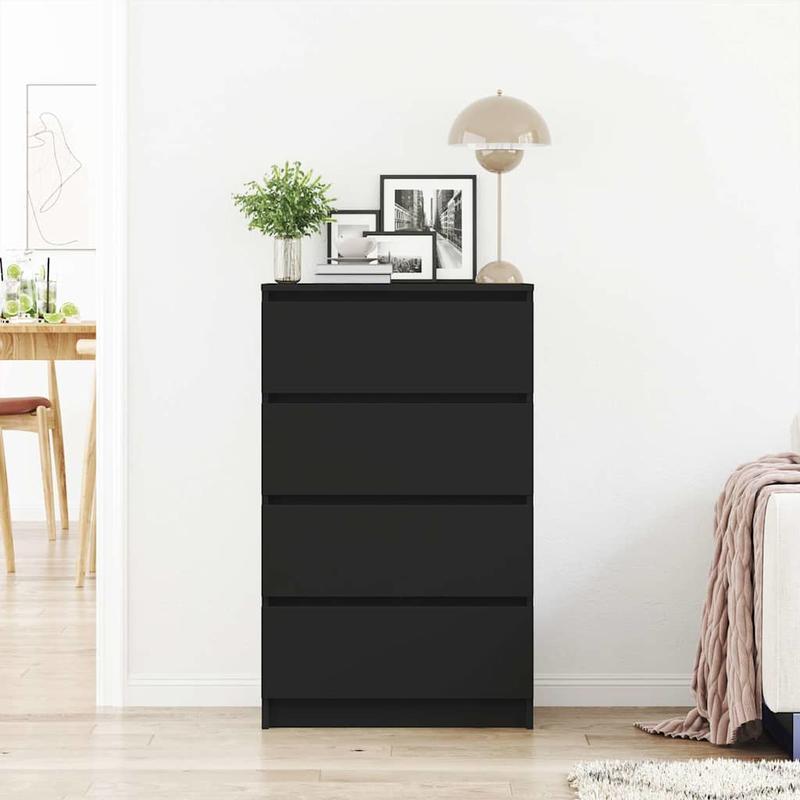 Opbergkast – Opbergmeubel – Kasten – Sideboard – Creatief Meubel – Zwart – 60x35x98,5 cm – Gefineerd Hout – Afsluitbaar