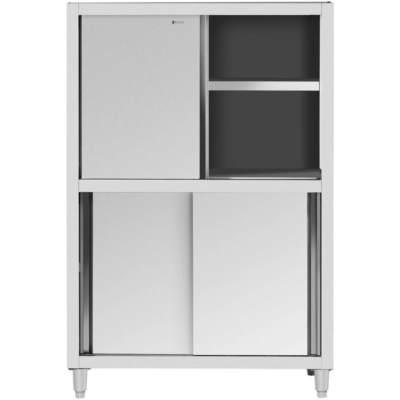 Keukenkast – Opbergkast – Buffetkast – Werkplaatskast – Staalkast – Roestvrij Staal – 120 kg Draagvermogen – 120x50x180 cm