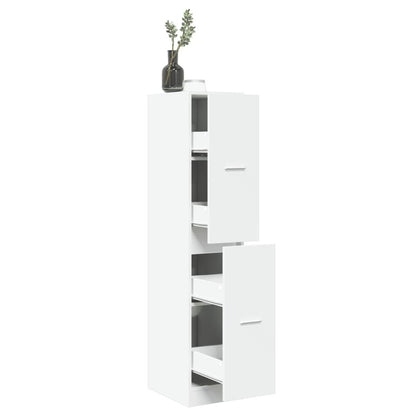 Apotheekkast – Medicijnkastje – Badkamerkast – Opbergkast – Houten Kast – Wit – 30x41x144,5 cm – Gefineerd Hout – Slank Hoog Model