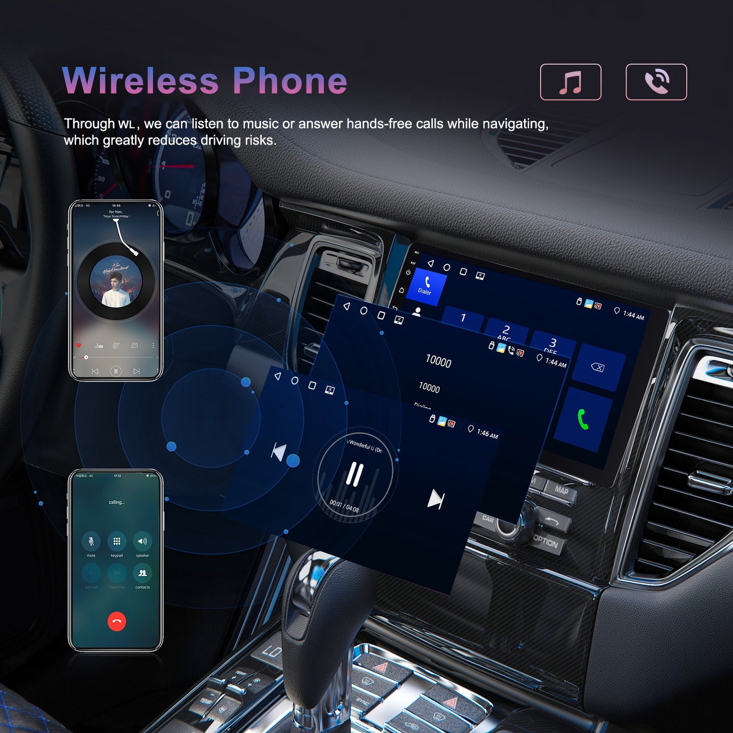 2DIN Android Autostereo – Double Din Radio – Multimedia Systeem – Autoradio Met Navigatie – Touchscreen Radio – 9 Inch HD Scherm – Draadloos CarPlay & Android Auto – AHD Achteruitrijcamera & DSP Geluid