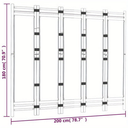 Kamerscherm 5-panelen inklapbaar 200cm bamboe en canvas, Office Partition, Privacy Screen, Minimalist Decor, Stylish Partition, Canvas Panel, Folding Screen, Portable Partition, Apartment Dwellers