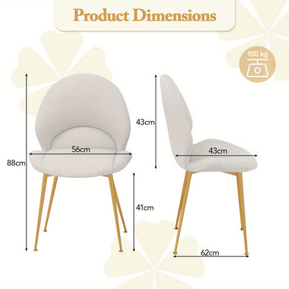 Eetkamerstoel – Stoel – Zitstoel – Designstoel – Schuimstoel – Grijs – Ergonomische Rugleuning – Duurzaam Metalen Frame