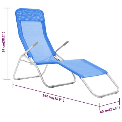 2 Vouwbare Ligstoelen – Tuinstoelen – Strandstoelen – Relaxstoelen – Verstelbare Rugleuning – Gepoedercoat Staal