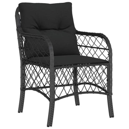 Tuinset – 5-delige tuinmeubelset – Loungeset – Buitenmeubelen – Terrasmeubilair – Zwart Poly Rattan – Weerbestendig Materiaal – Inclusief Zachte Kussens